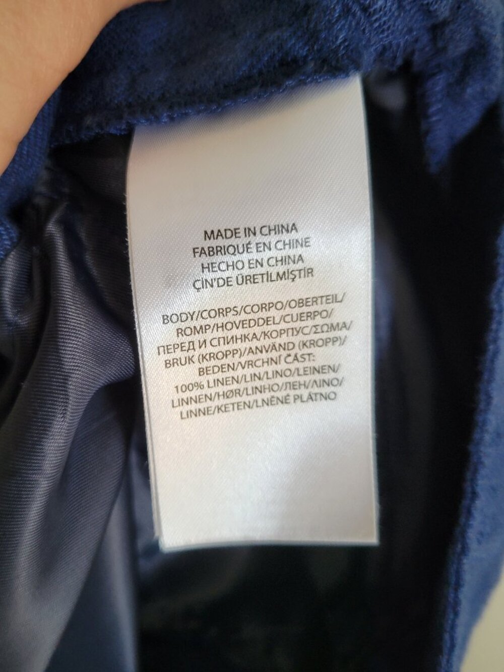 Y2K Vintage Polo Ralph Lauren Pants Blue Utility Pocket Workwear 100% Linen - Picture 9 of 13
